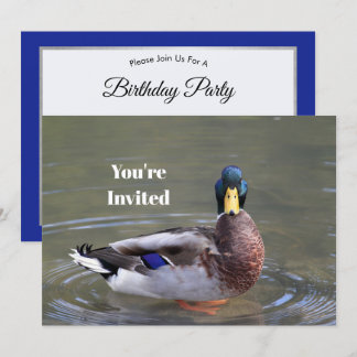 Mallard Duck Drake Water Foto Geburtstag Einladung