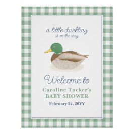 Mallard Duck Duckling Country Jagd Baby Dusche Poster