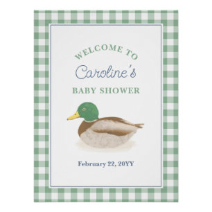 Mallard Duck Duckling Country Jagd Baby Dusche Poster