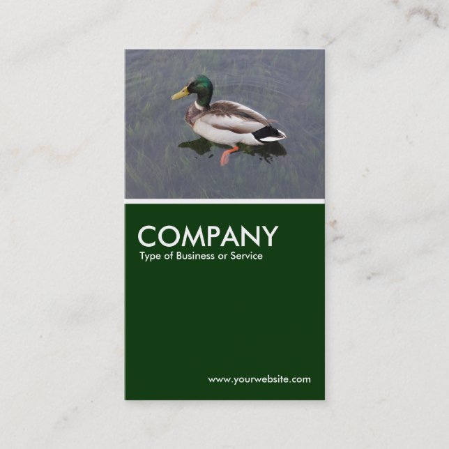 Mallard Duck - Dunkelgrün Visitenkarte (Vorderseite)