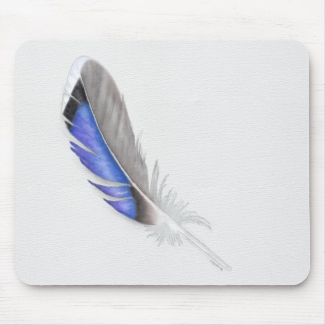 Mallard Duck Feather Watercolor Mousepad (Vorne)