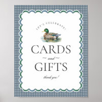 Mallard Duck Hunting Blue Gingham Cards & Geschenk