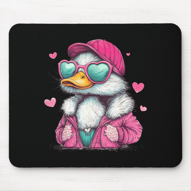 Mallard Duck Hunting Funny Valentine's Day Heart G Mousepad (Vorne)