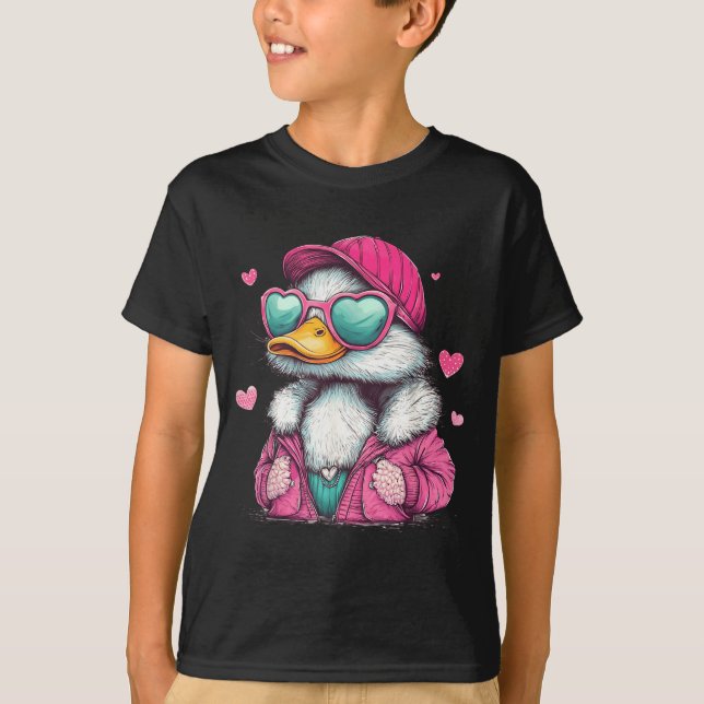 Mallard Duck Hunting Funny Valentine's Day Heart G T-Shirt (Vorderseite)