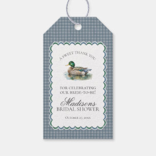 Mallard Duck Hunting Gingham Brautparty Favor Geschenkanhänger