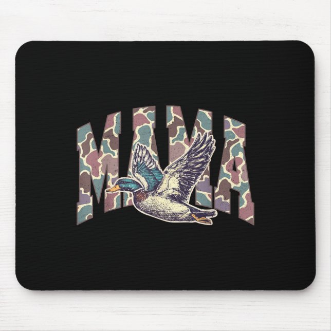 Mallard Duck Hunting Mama Retro Camouflage Daddy M Mousepad (Vorne)