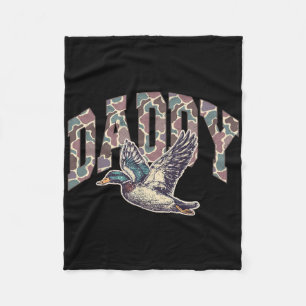 Mallard Duck Jagd Vater Retro Camouflage Daddy Fa Fleecedecke