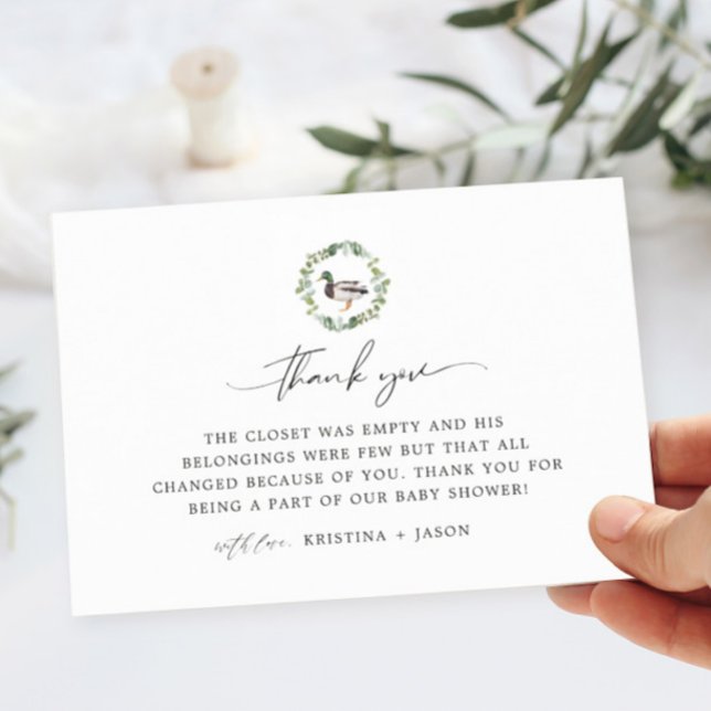 Mallard Duck Little Duckling Baby Duckling Dusche Dankeskarte (Von Creator hochgeladen)