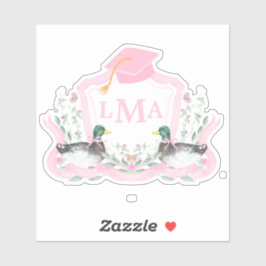 Mallard Duck Monogram Abschluss Wappen Aufkleber