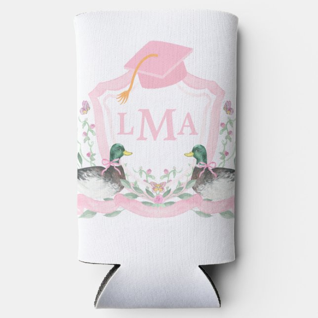 Mallard Duck Monogram Abschluss Wappen Selters Dosenkühler (Vorderseite)