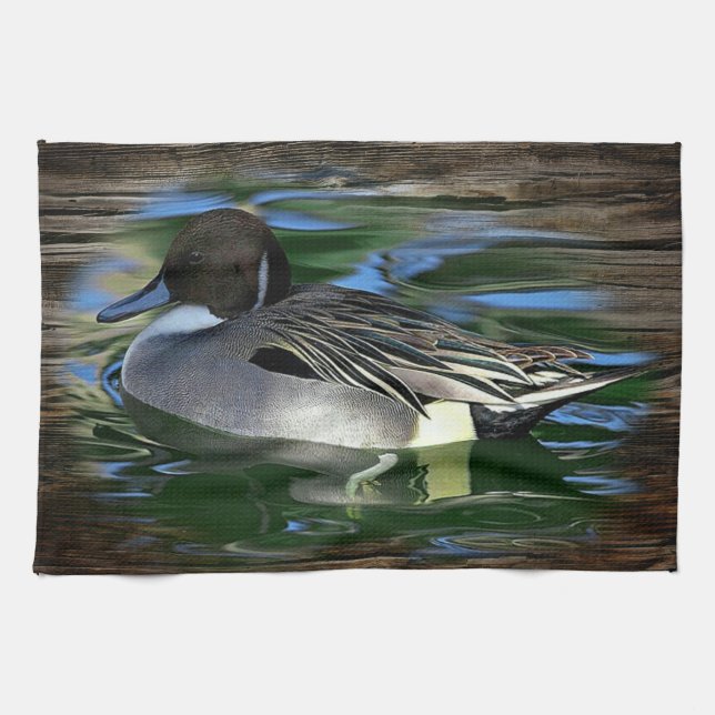 Mallard Duck on Lake Geschirrtuch (Horizontal)