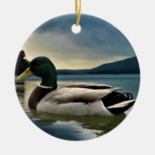 Mallard Duck on The Lake Keramik Ornament
