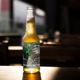 Mallard Duck Pair Foto Personalisiert Bierflaschenetikett