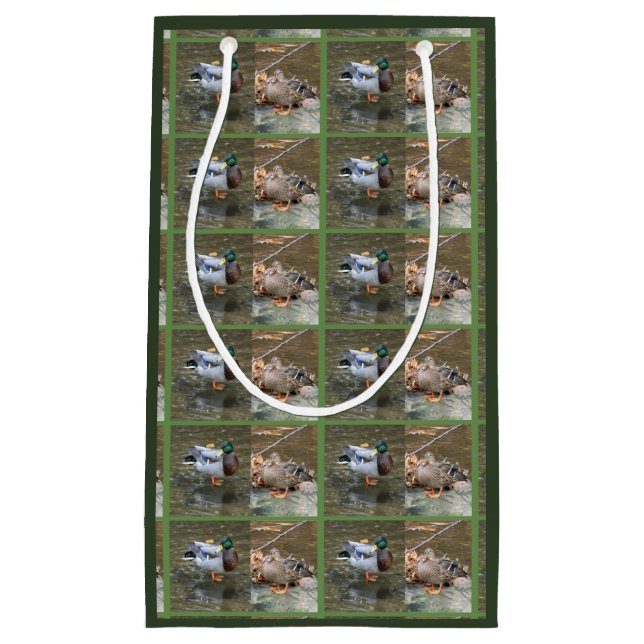 Mallard Duck Pair Gift Bag Kleine Geschenktüte (Vorderseite)