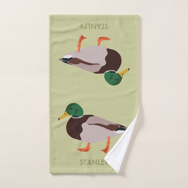 Mallard Duck Realistische Illustration Personalisi Handtuch (Handtuch)