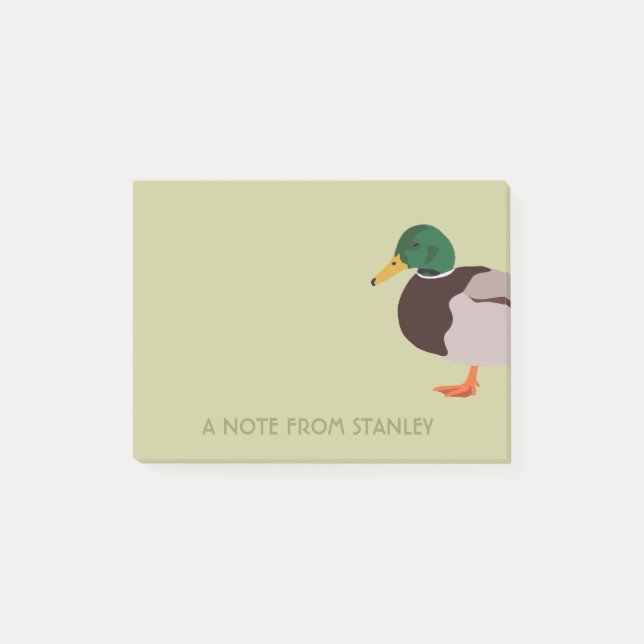 Mallard Duck Realistische Illustration Personalisi Post-it Klebezettel (Vorderseite)
