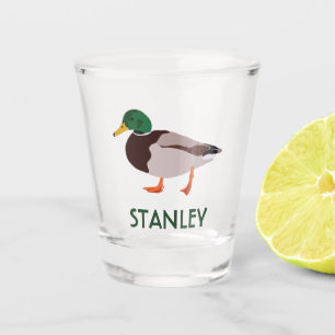 Mallard Duck Realistische Illustration Personalisi Schnapsglas