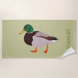 Mallard Duck Realistische Illustration Personalisi Strandtuch