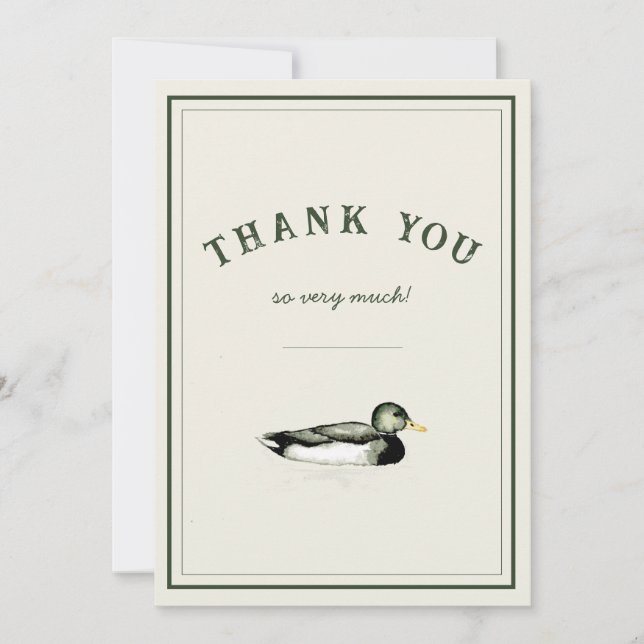 Mallard Duck Thank You Card  Einladung (Vorderseite)