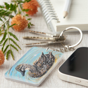 Mallard-Duckmalerei Schlüsselanhänger