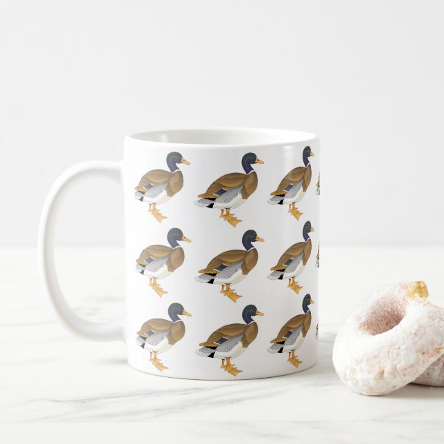 Mallard Ducks Bird Animal Nature Wasservögel Jagd Kaffeetasse (Mit Donut)
