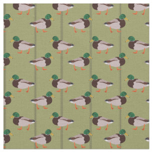Mallard Ducks Illustrationen über Olivenöle Grün Stoff