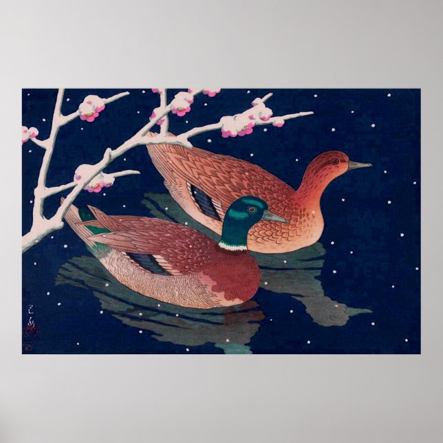 Mallard Ducks Kawase Hasui 1950 Poster (Vorne)