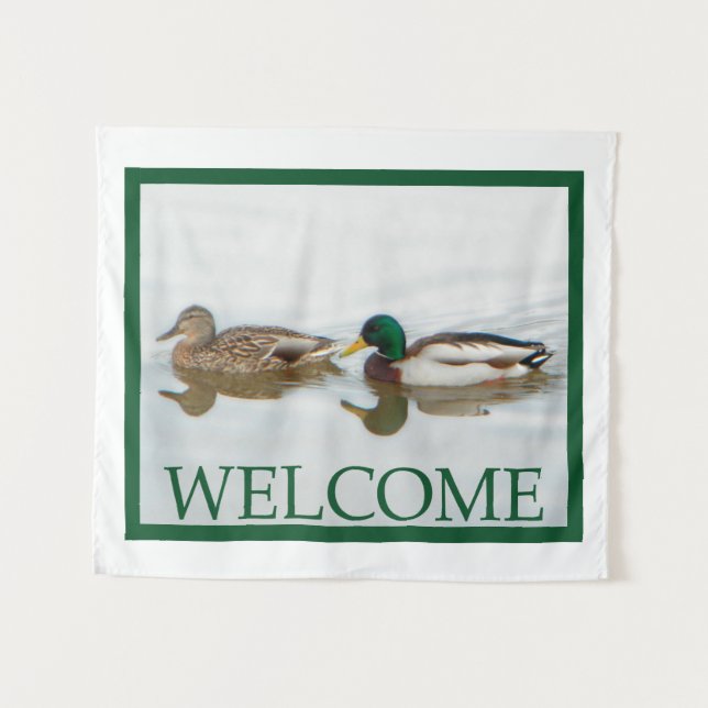 Mallard Ducks - Willkommen Wandteppich (Vorderseite (Horizontal))