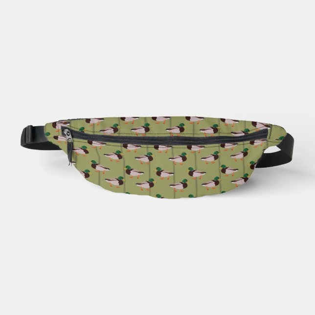 Mallard Encks mit Olive Green Strips Bauchtasche (Vorderseite)