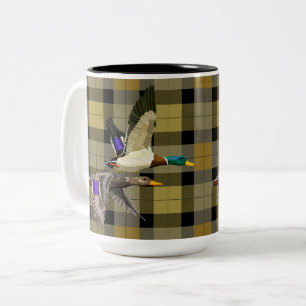 Mallard-Enten auf Kariert Zweifarbige Tasse