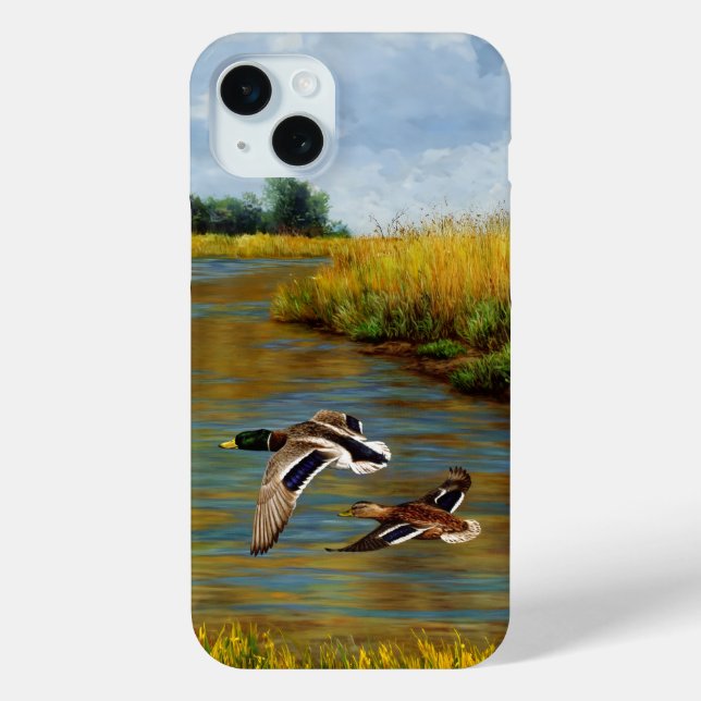 Mallard Enten fliegen über Teich Case-Mate iPhone Hülle (Rückseite)