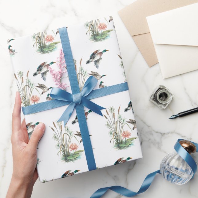 Mallard Enten und Cattails Geschenkpapier (Schenken)