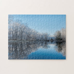 Mallard Lake Winter Reflektionen Puzzle
