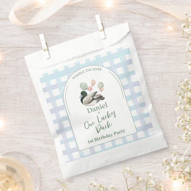 Mallard Lucky Duck 1. Geburtstag Geschenktütchen (Ausgeschnitten)