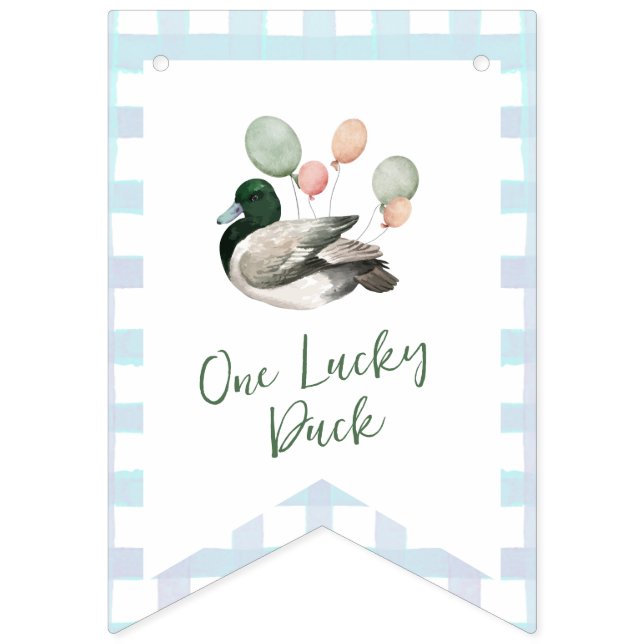 Mallard Lucky Duck Birthday Wimpelkette (Erste Fahne)