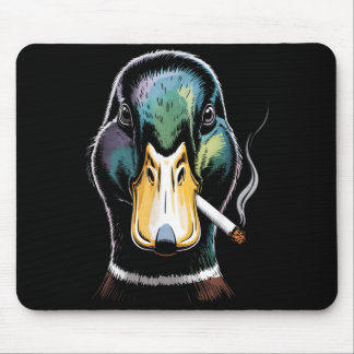 Mallard Smoking Cigarette Meme Funny Mallard Duck Mousepad