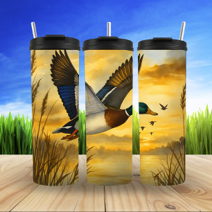Mallards Goldener Stunden-Flug Thermosbecher