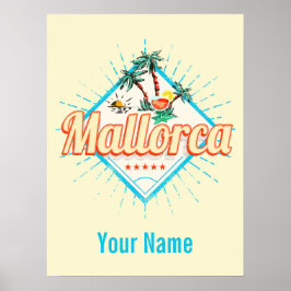 Mallorca Baleareninsel Retro Parrot Vintag Poster