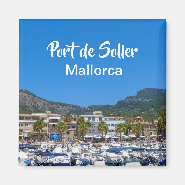 Mallorca Hafen von Soller Hafen Souvenir Magnet (Vorne)