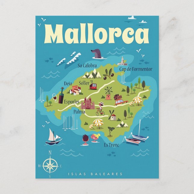 Mallorca Illustrierte Karte (Vorderseite)