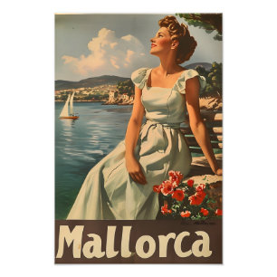Mallorca-Küste, 1950 Vintage-Eleganz Fotodruck