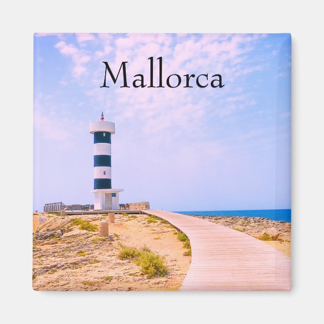Mallorca Lighthouse in Colonia de Sant Jordi Foto Magnet (Vorne)