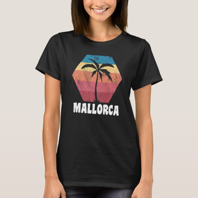 Mallorca Palm Retro 80er 90s T-Shirt (Vorderseite)