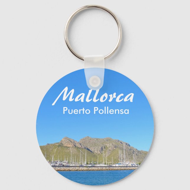 Mallorca Puerto Pollensa Souvenir Schlüsselanhänger (Vorderseite)