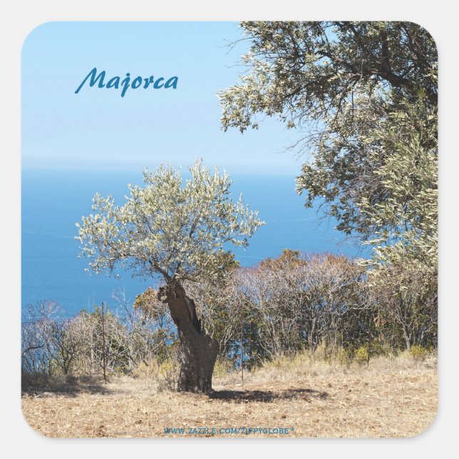 Mallorca Quadratischer Aufkleber (Vorderseite)