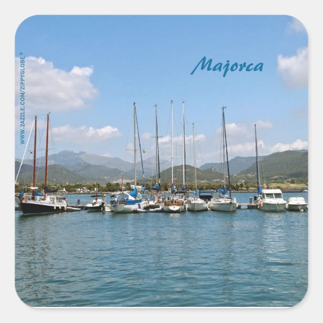 Mallorca Quadratischer Aufkleber (Vorderseite)