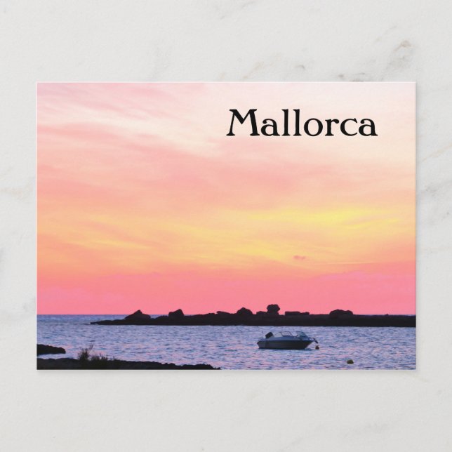 Mallorca Romantischer Sonnenuntergang - Postkarte (Vorderseite)