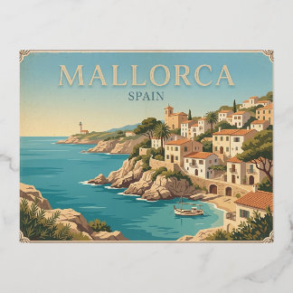 Mallorca Spain Vintage Travel Postcard Folien Feiertagspostkarte