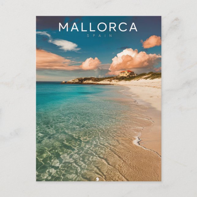 Mallorca, Spanien Beach Travel Postkarte (Vorderseite)