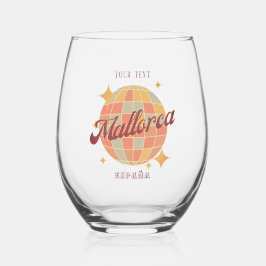 Mallorca Spanien Feiertag Andenken Strand Weinglas Ohne Stiel